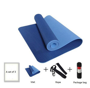 6mm No-slip Yoga Mat 183*61cm TPE Sports Gym Mat Fitness Esterilla Pilates Gymnastics Camping Colchonete Pad With Bag Bandage