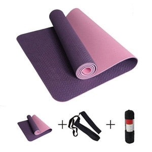 6mm No-slip Yoga Mat 183*61cm TPE Sports Gym Mat Fitness Esterilla Pilates Gymnastics Camping Colchonete Pad With Bag Bandage