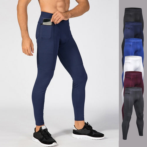 2019 Autumn New Men Pockets Sport Pants Quick Dry Men's Running Pant Jogging Gym Fitness Zipper Skinny Clothes Sports Trouser