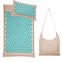 Load image into Gallery viewer, Nature Linen Coconut palm Massage Yoga mat sport pillow mat with bag Lotus Spike Acupressure Mat Cushion
