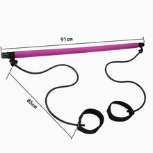 Load image into Gallery viewer, Portable 2 Foot Loops Lightweight Trainer Pilates Bar Stick with Resistance Band for Gym Home Fitness Sports Body Workout