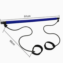 Load image into Gallery viewer, Portable 2 Foot Loops Lightweight Trainer Pilates Bar Stick with Resistance Band for Gym Home Fitness Sports Body Workout