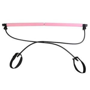 Portable 2 Foot Loops Lightweight Trainer Pilates Bar Stick with Resistance Band for Gym Home Fitness Sports Body Workout