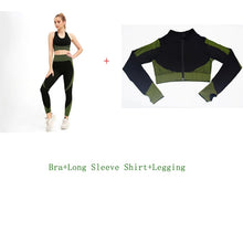 Load image into Gallery viewer, Brand Sport Suit Woman Seamless Running Tracksuit Sportswear Gym Crop Top Yoga Pant Fitness Clothes Workout Leggings 2 Piece Set