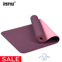 Load image into Gallery viewer, ITSTYLE 6MM TPE Yoga Mat Anti Slip Sports Fitness Exercise Pilates Gym Colchonete For Beginners 183*61*0.6cm