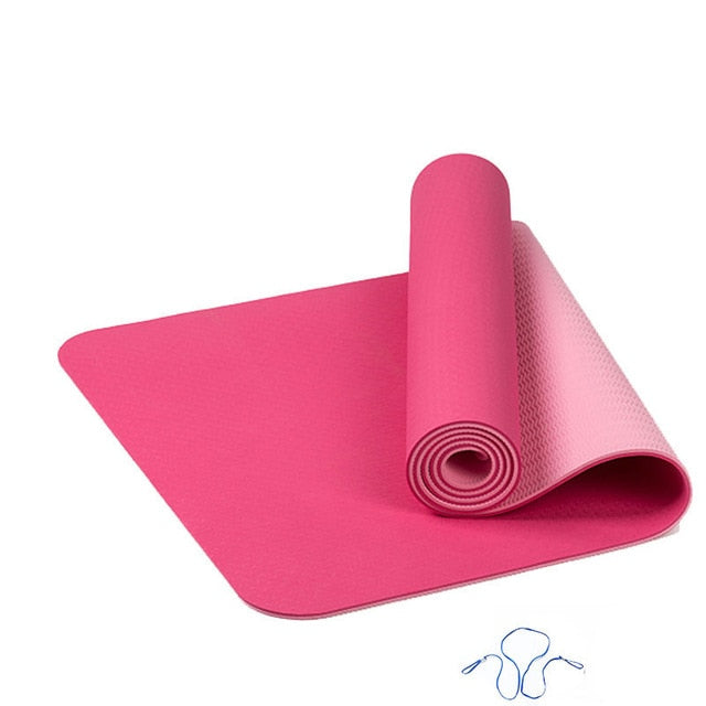 ITSTYLE 6MM TPE Yoga Mat Anti Slip Sports Fitness Exercise Pilates Gym Colchonete For Beginners 183*61*0.6cm