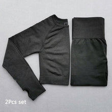 Load image into Gallery viewer, Seamless Yoga Suit 2 piece Sports Shirts Crop Top Seamless Leggings Sport Set Gym Clothes Fitness Tracksuit Workout Set Femme