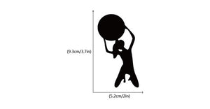 Gym Crossbar Fitness Man Woman Switch Sticker Creative Sport Silhouette Wall Sticker for Gym Bedroom Living Room Home Decor