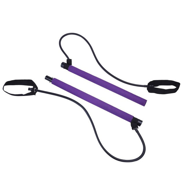 Portable Yoga Pull Rods for Pilates Exercise Stick Toning Bar Fitness Home Yoga Gym Body Abdominal Resistance Bands Rope Puller