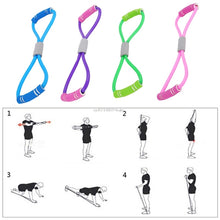 Load image into Gallery viewer, Home Sport Fitness Yoga 8 Shape Pull Rope Tube Equipment Tool Gym Exercise Rally